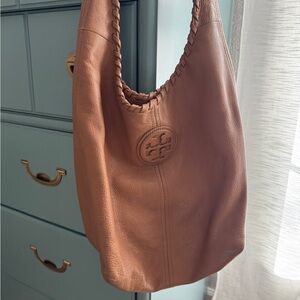 Tory Burch Brown Leather Hobo Bag